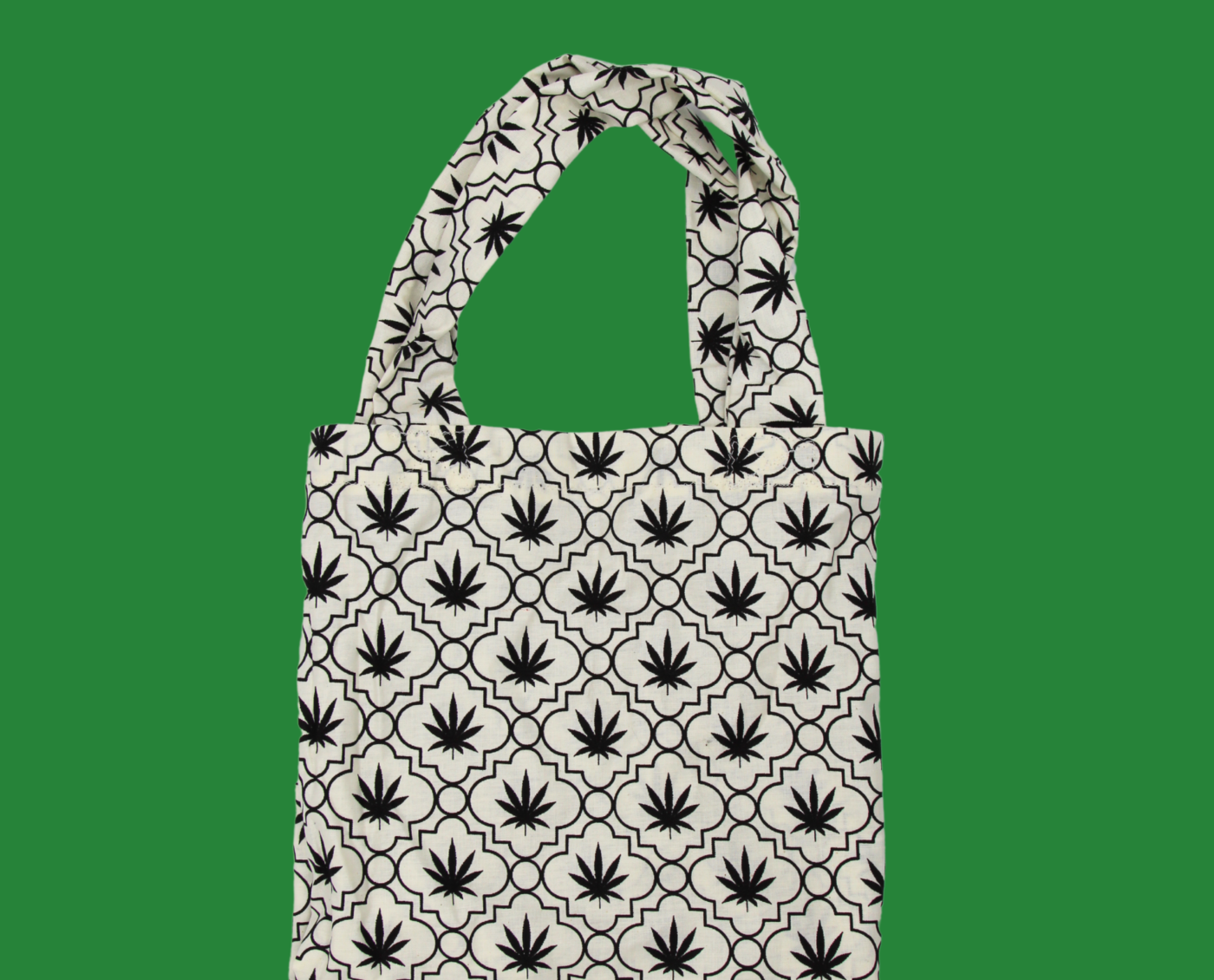 Leaf Tote Bag (Black on White)