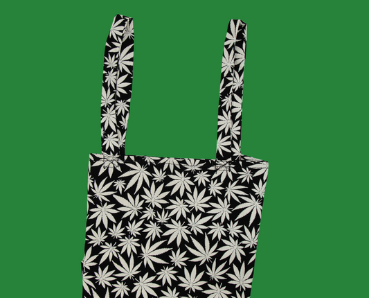 Leaf Tote Bag (Glow in the Dark White on Black)