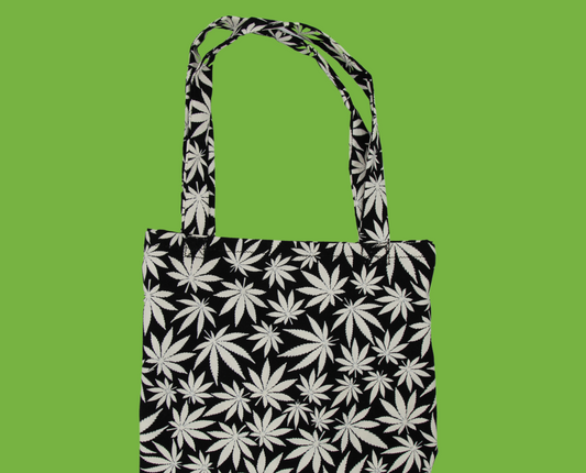 Leaf Tote Bag (Glow in the Dark White on Black)