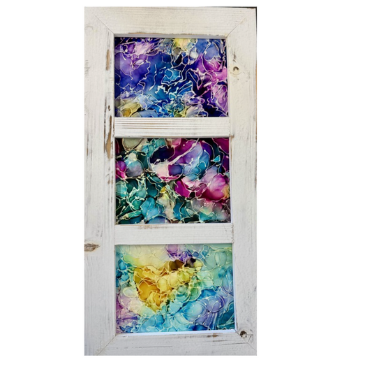 Framed Alcohol Ink Artwork – 1