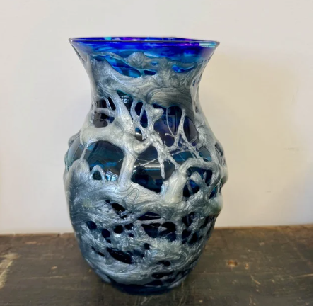 Blue & Silver Vase