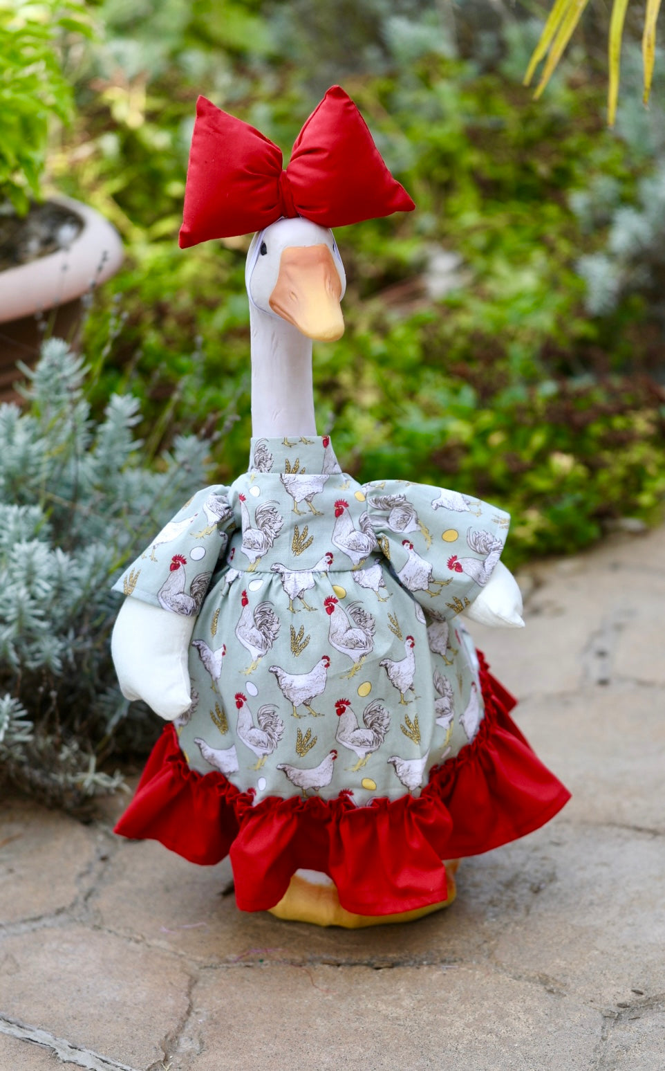 23" Fall Themed - Porch Goose Outfits with Stuffed Wings, Fall Dresses with Bow (Goose not Included)