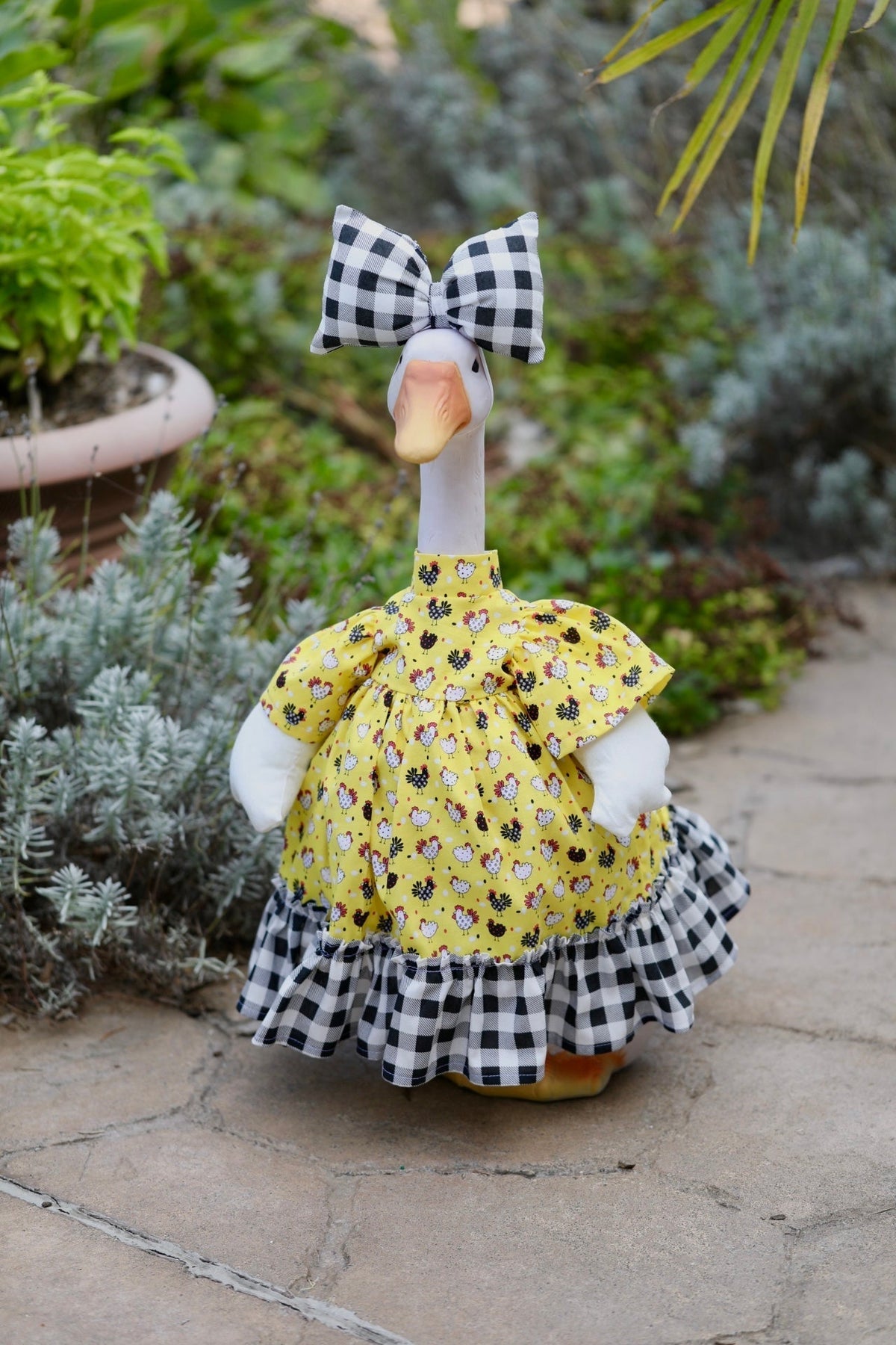 23" Fall Themed - Porch Goose Outfits with Stuffed Wings, Fall Dresses with Bow (Goose not Included)