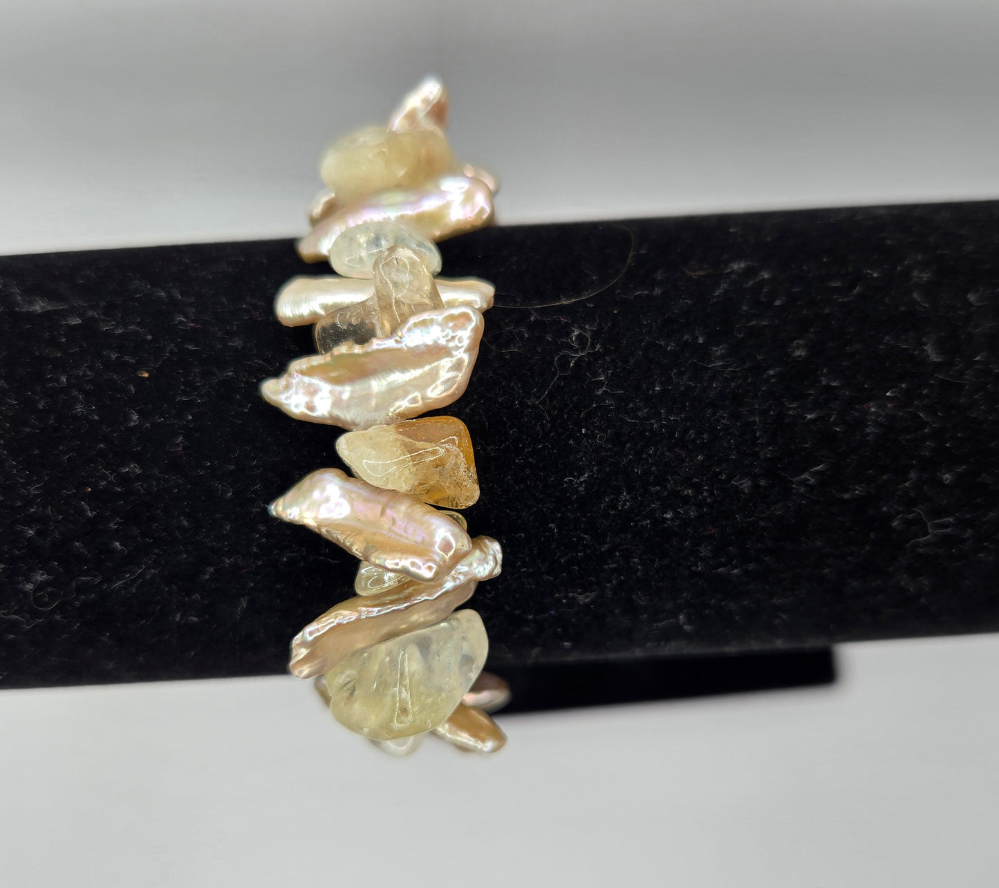 1930s Citrine and Biwa Pearl Bracelet