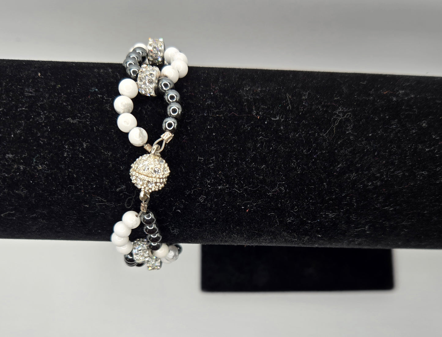 Hematite & Howlite Woven Bracelet