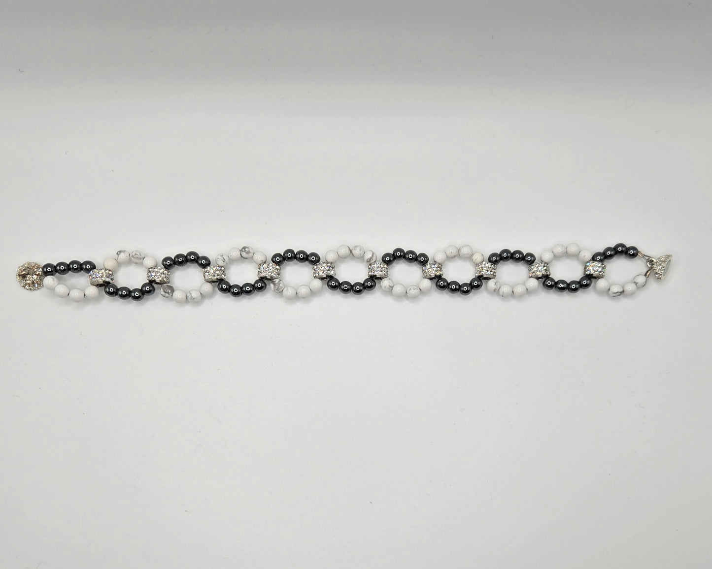 Hematite & Howlite Woven Bracelet