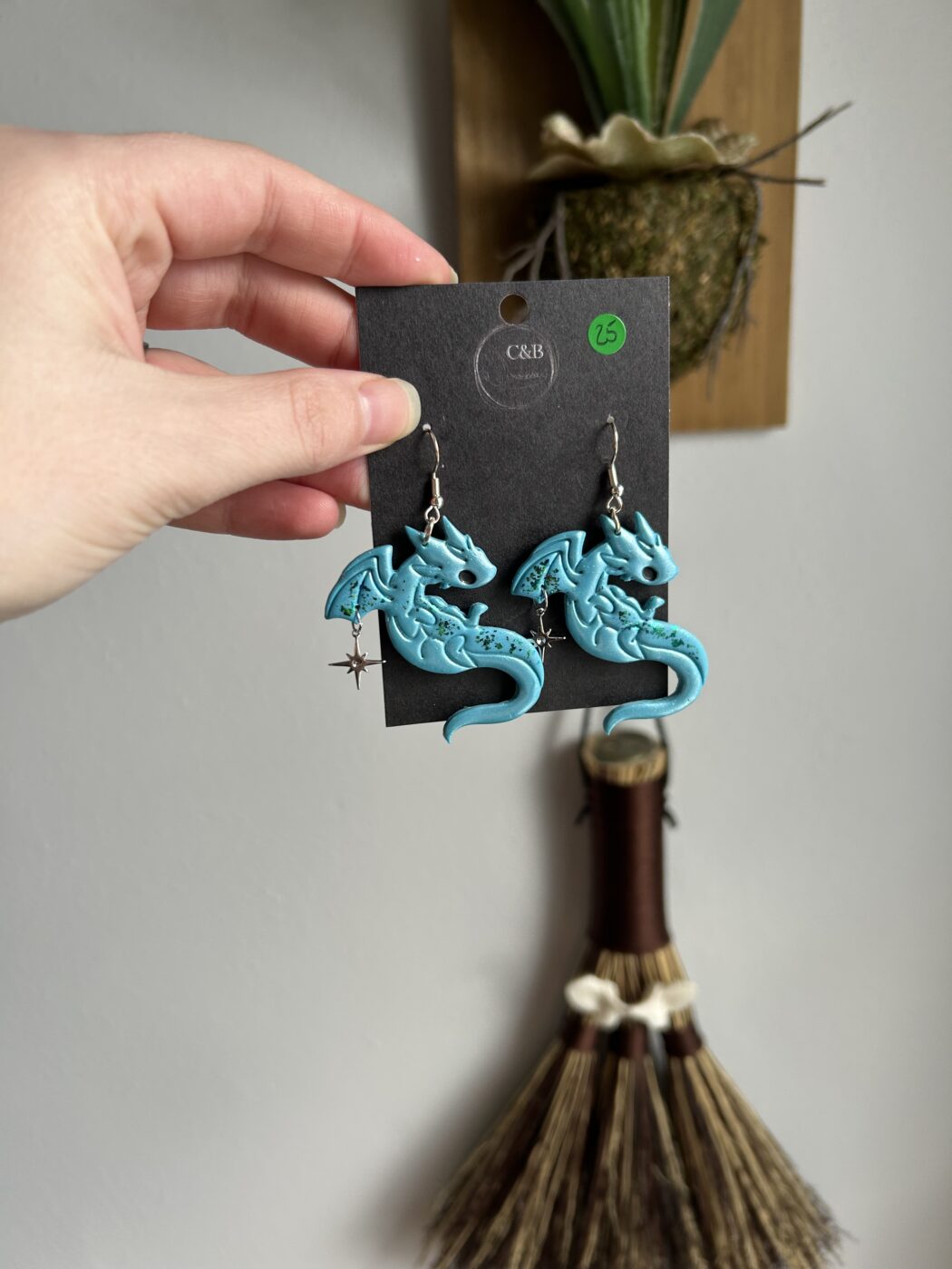 Aqua Baby Dragon Earrings