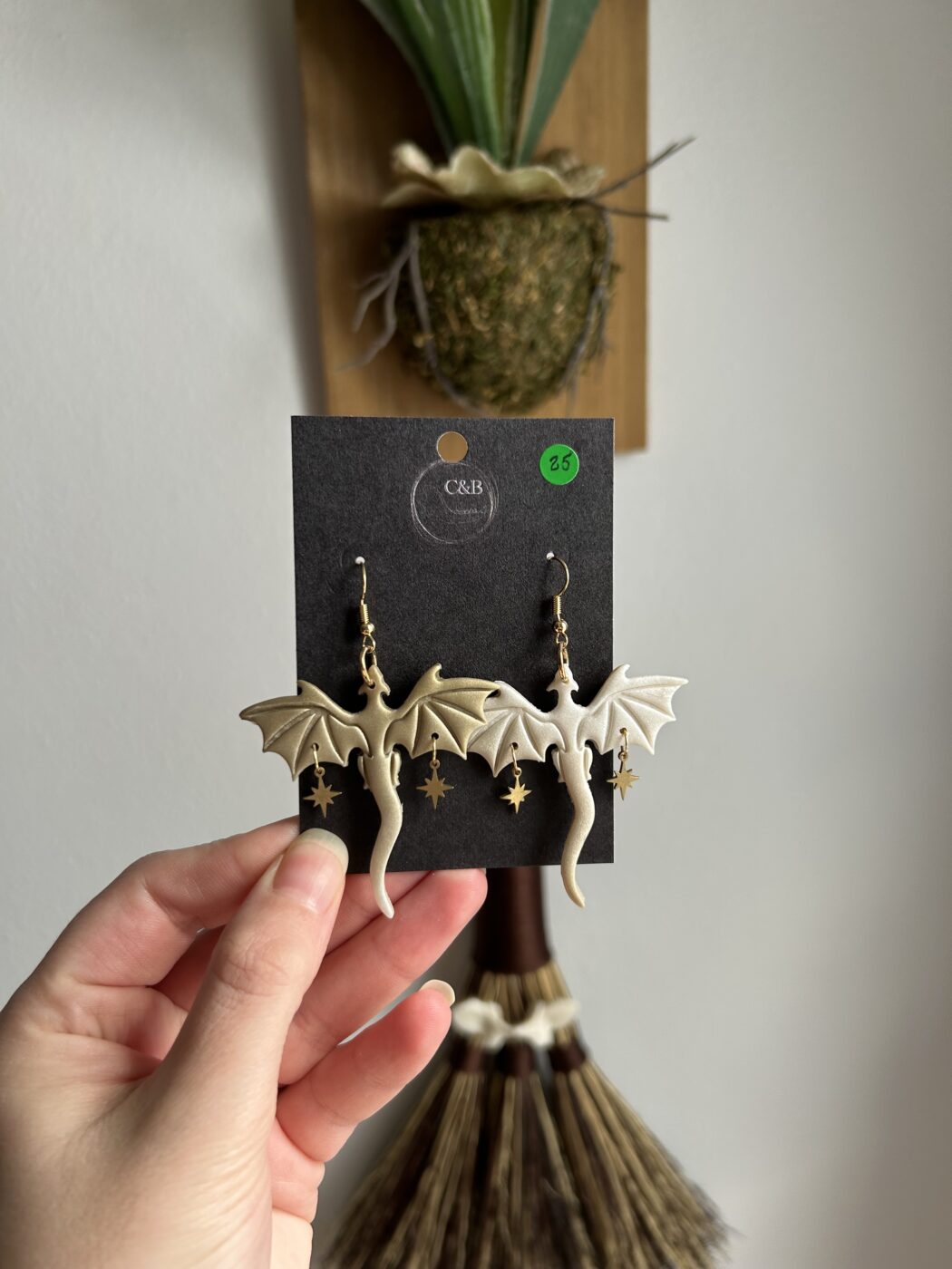 Gold & Platinum Ombré Dragon Earrings