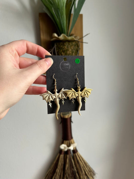 Gold Ombré Dragon Earrings