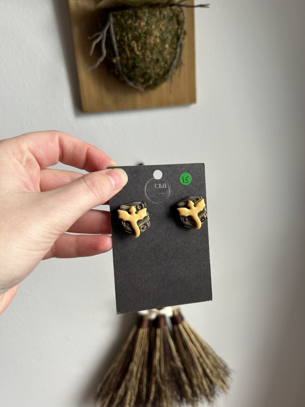 Golden Dragon with Books Earrings