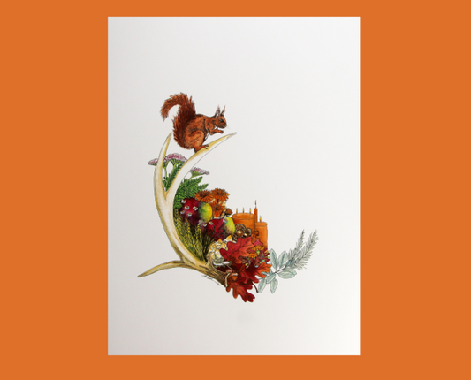 Mabon Correspondence Wheel of the Year Wreath Print (11″ x 15″)