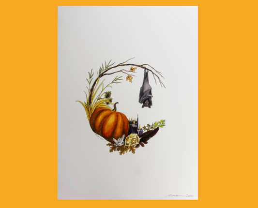 Samhain Correspondence Wheel of the Year Wreath Print