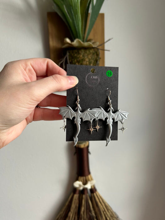 Silver Dragon Earrings