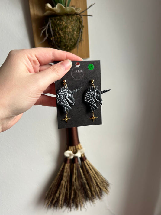Skeletal Unicorn Earrings