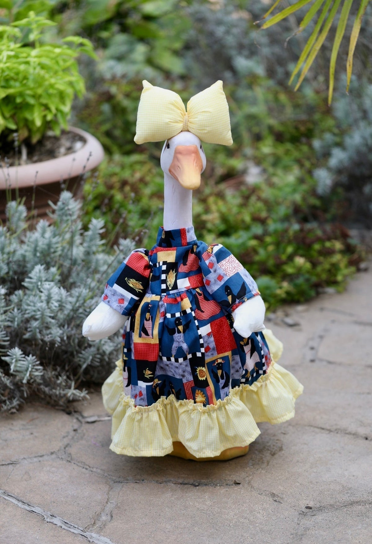 23" Fall Themed - Porch Goose Outfits with Stuffed Wings, Fall Dresses with Bow (Goose not Included)