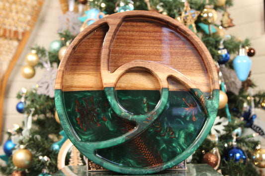 Walnut & Pinecone Epoxy Tray