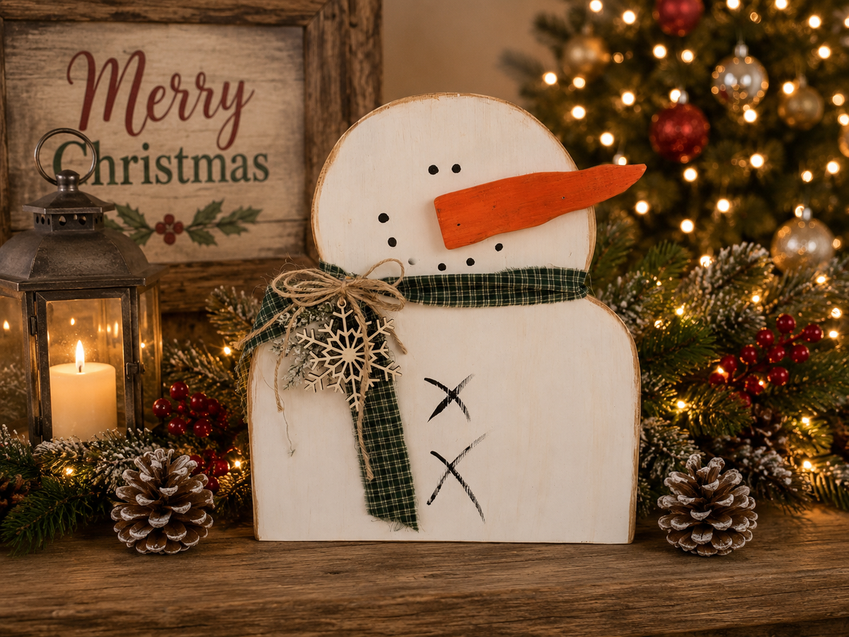 Rustic Wooden Snowmen
