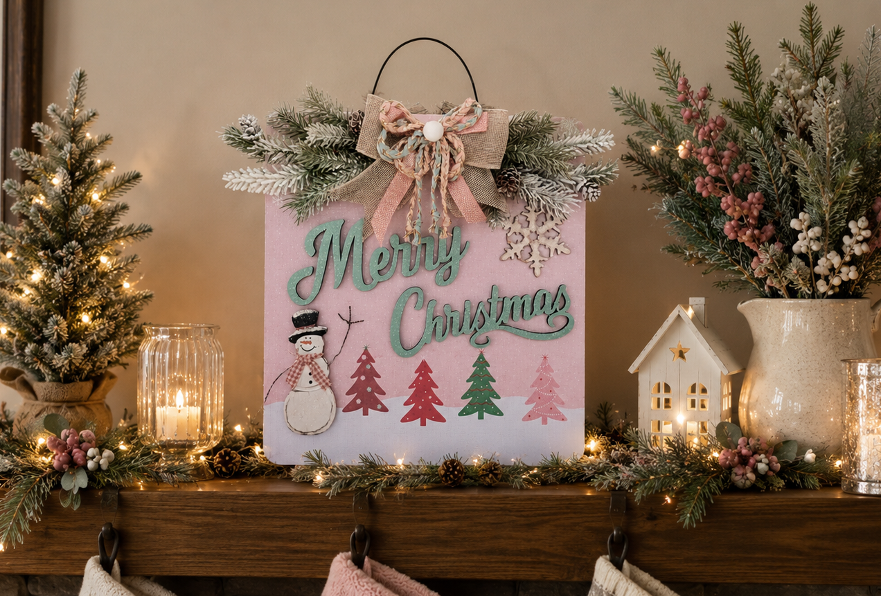 Pink Christmas Sign
