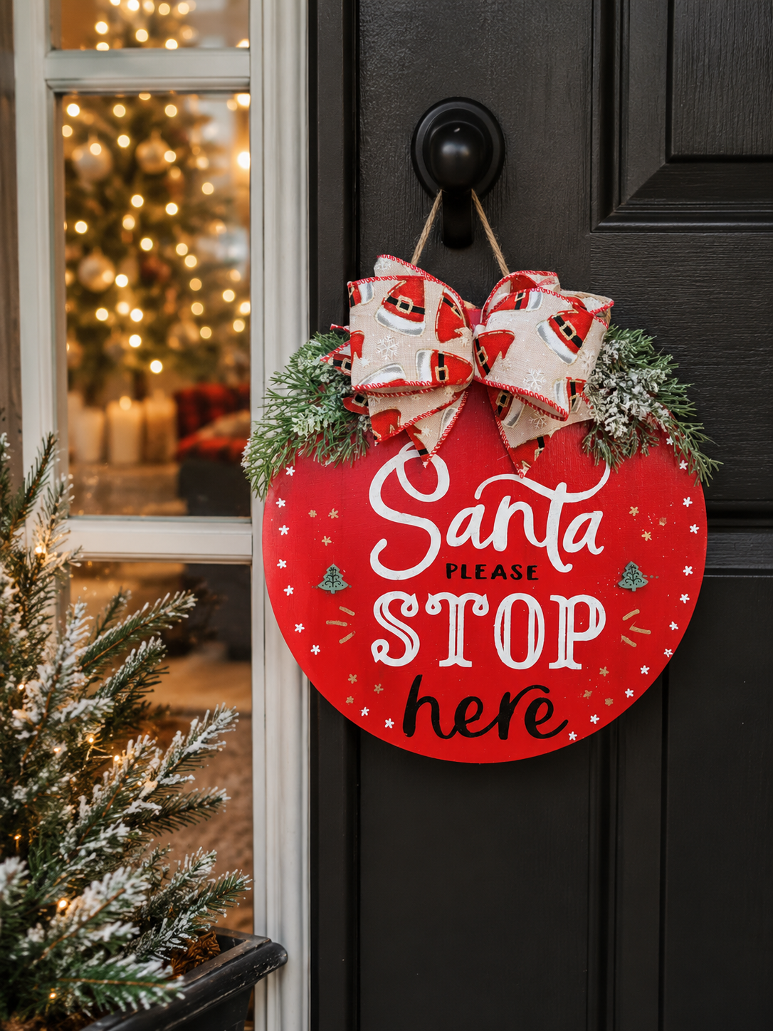 Santa Please Stop Here Door Hanger