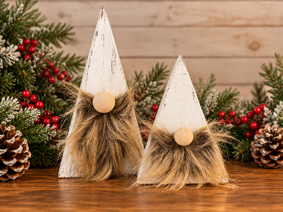 Wooden Gnome Set (White)
