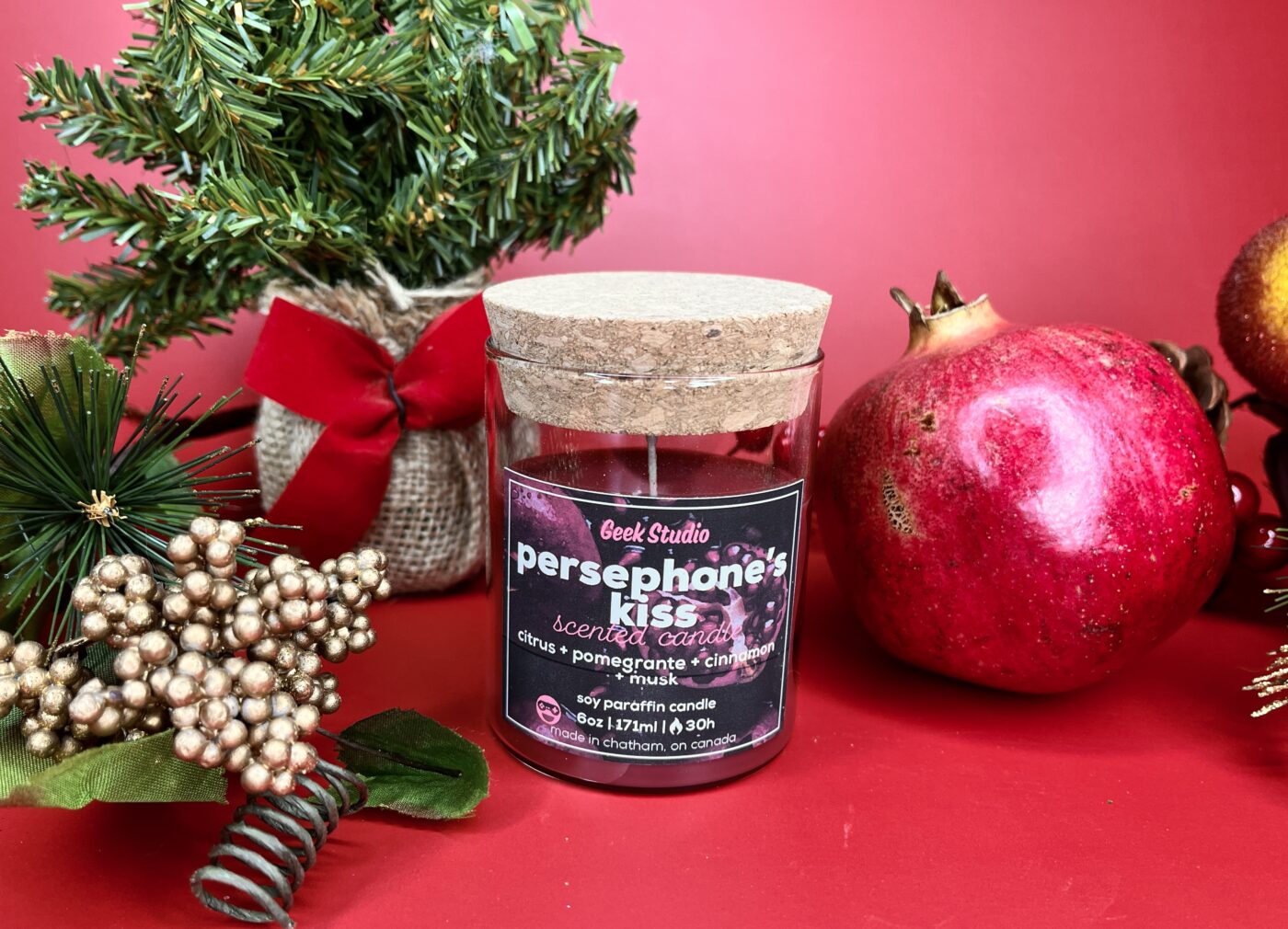 Persephone’s Kiss Candle (Pomegranate Spice)