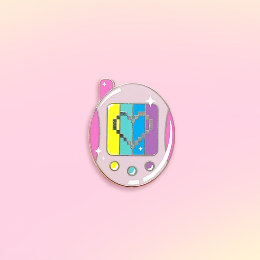 Pink Digital Love Enamel Pin