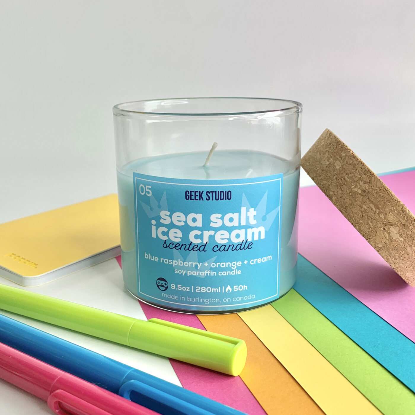 Sea Salt Ice Cream Candle (Blue Raspberry Creamsicle)