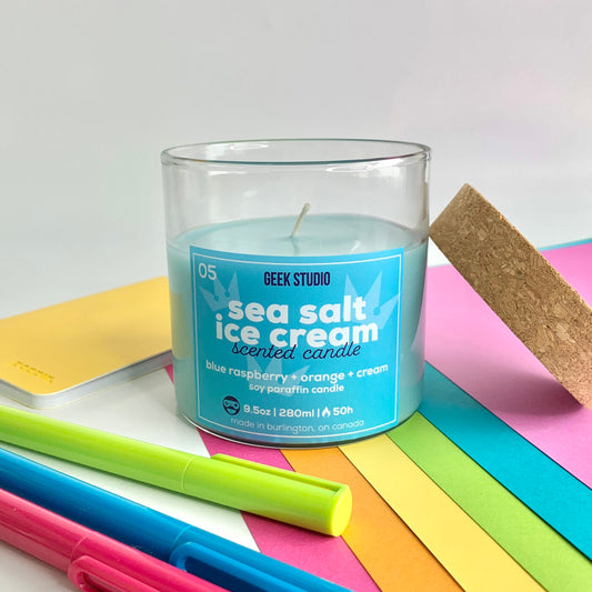 Sea Salt Ice Cream Candle (Blue Raspberry Creamsicle)