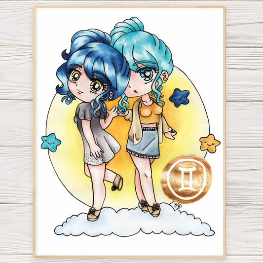 Astro Girls Art Print - Gemini