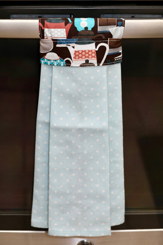 Modern Hanging Tea Towel (Tea and Coffee Pot Themed)