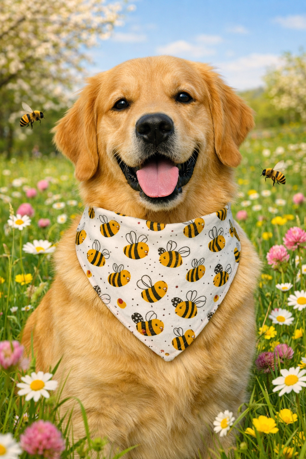 Bumble Bees Dog Bandana