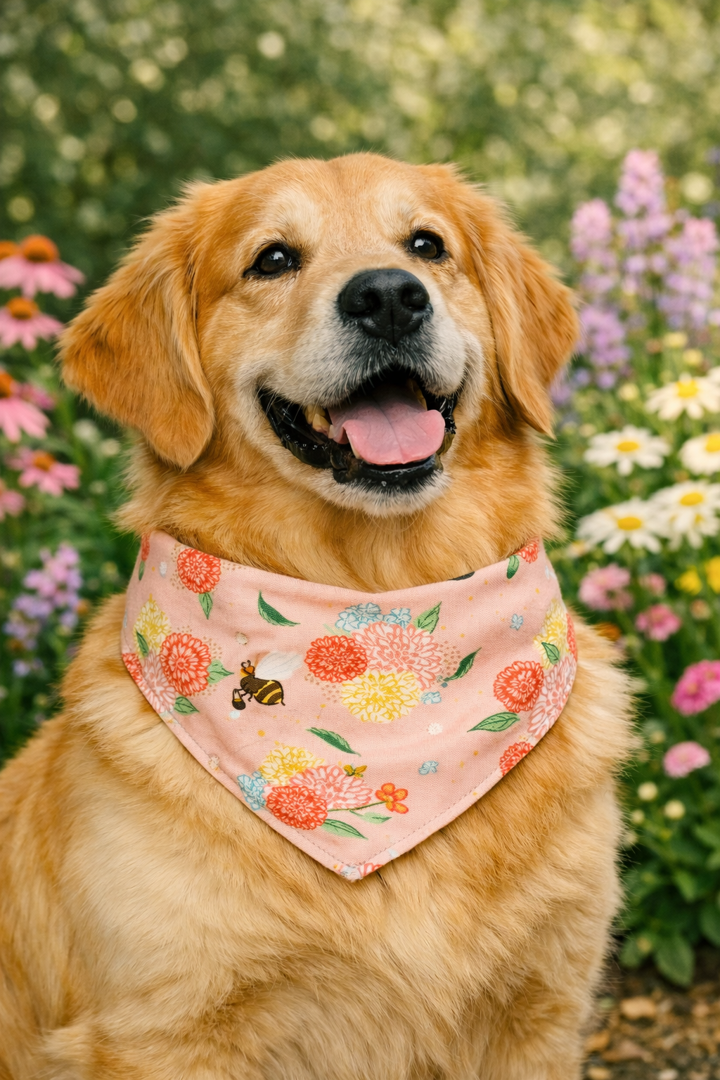 Bumblebees & Flowers Bandana