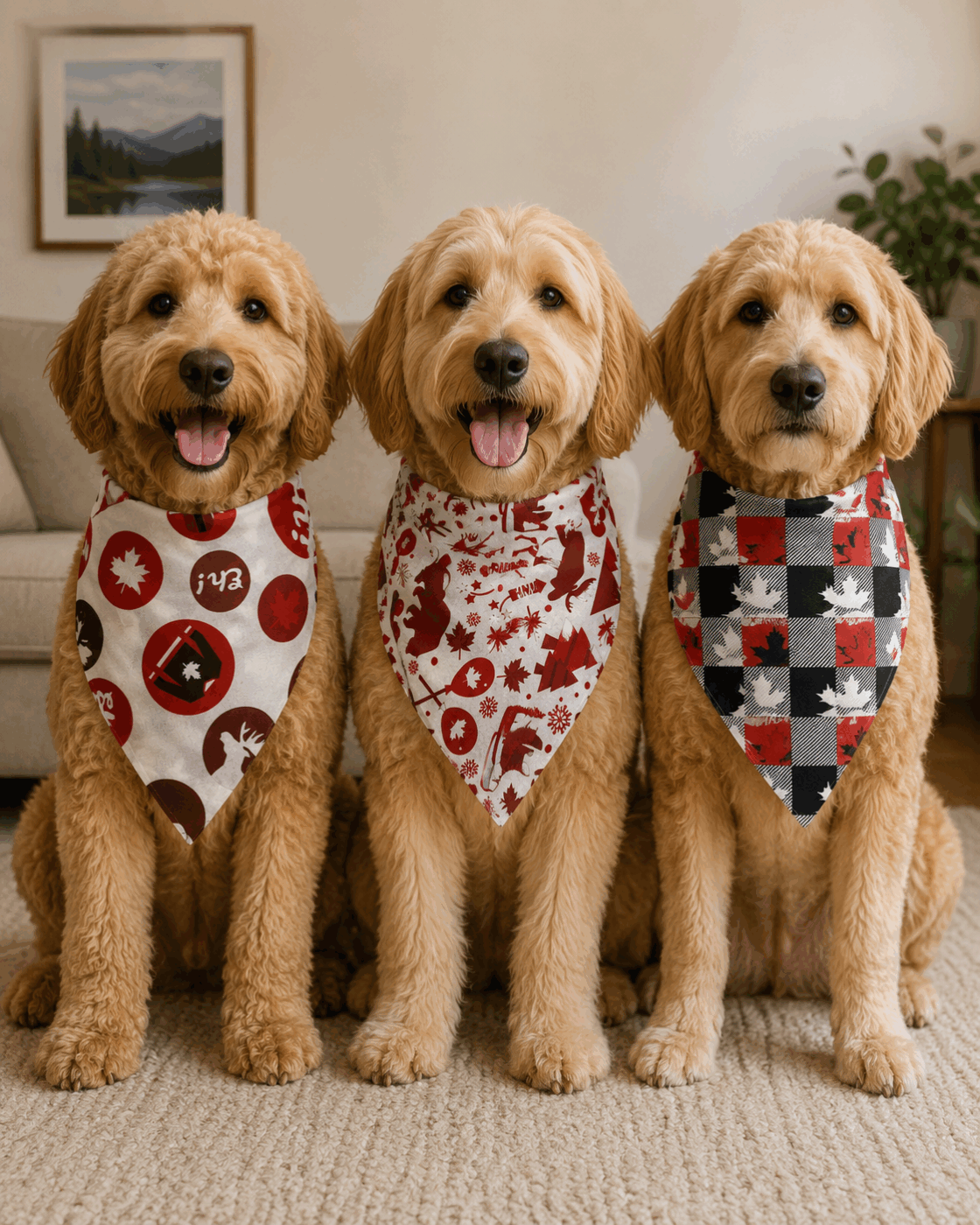 Canada (Moose/Beaver/Hockey) Dog Bandana