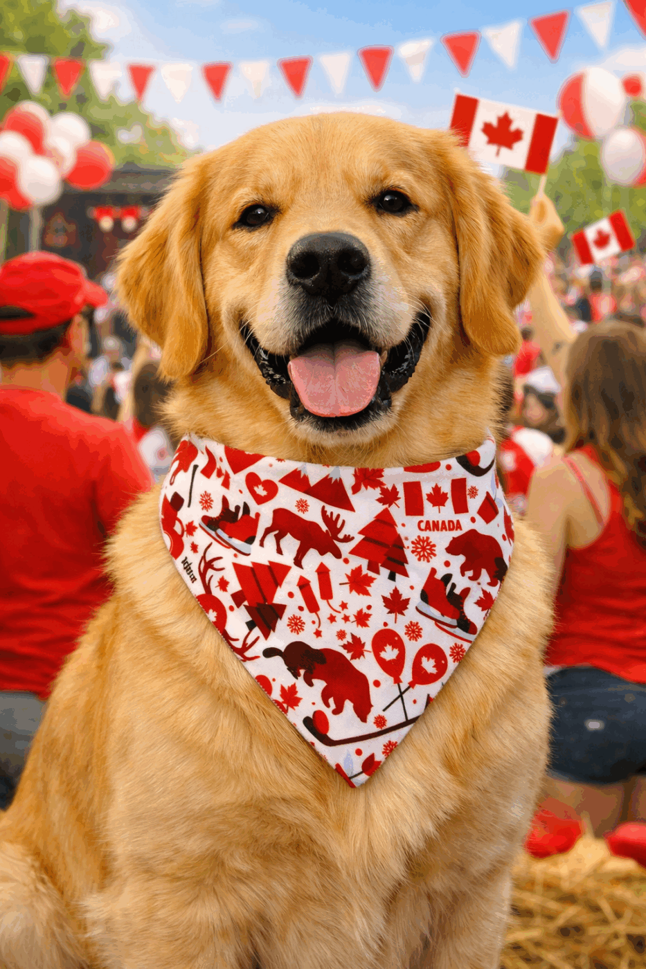 Canada (Moose/Beaver/Hockey) Dog Bandana