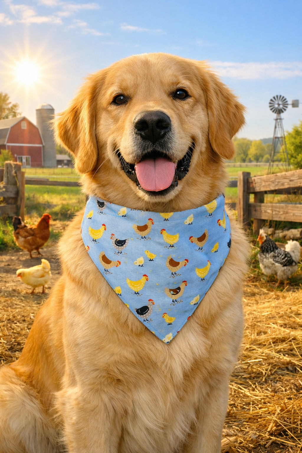 Chicken and Hen Dog Bandana