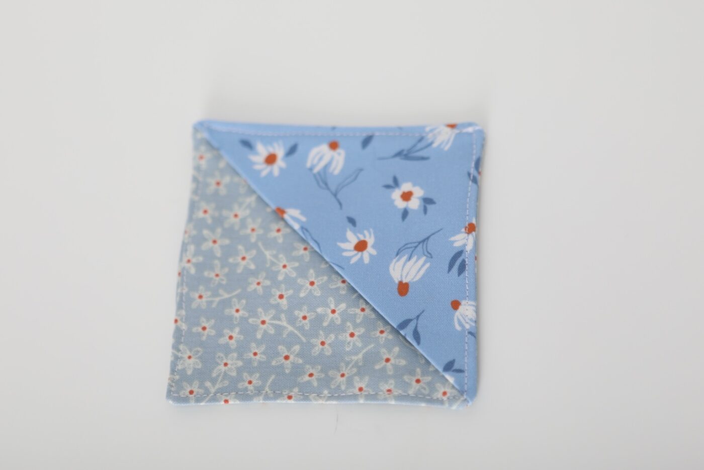 Fabric Corner Bookmark (Baby Blue Floral Pattern)