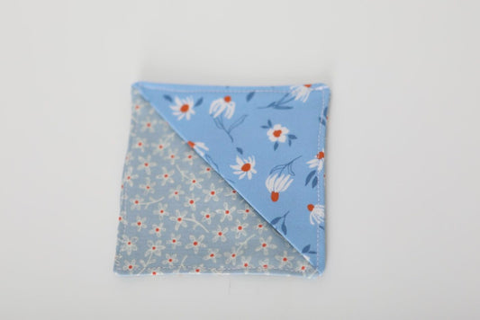 Fabric Corner Bookmark (Baby Blue Floral Pattern)