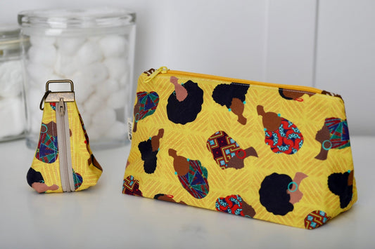 Cosmetic Bag & Matching Mini Bag (Independent Woman Design)
