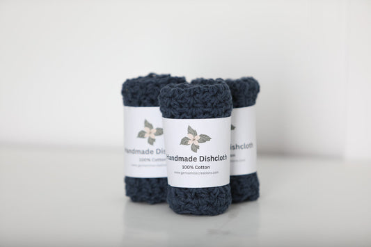 Hand Crocheted Dishcloth (Blue)