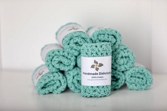 Hand Crocheted Dishcloth (Teal)