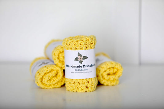 Hand Crocheted Dishcloth (Yellow)