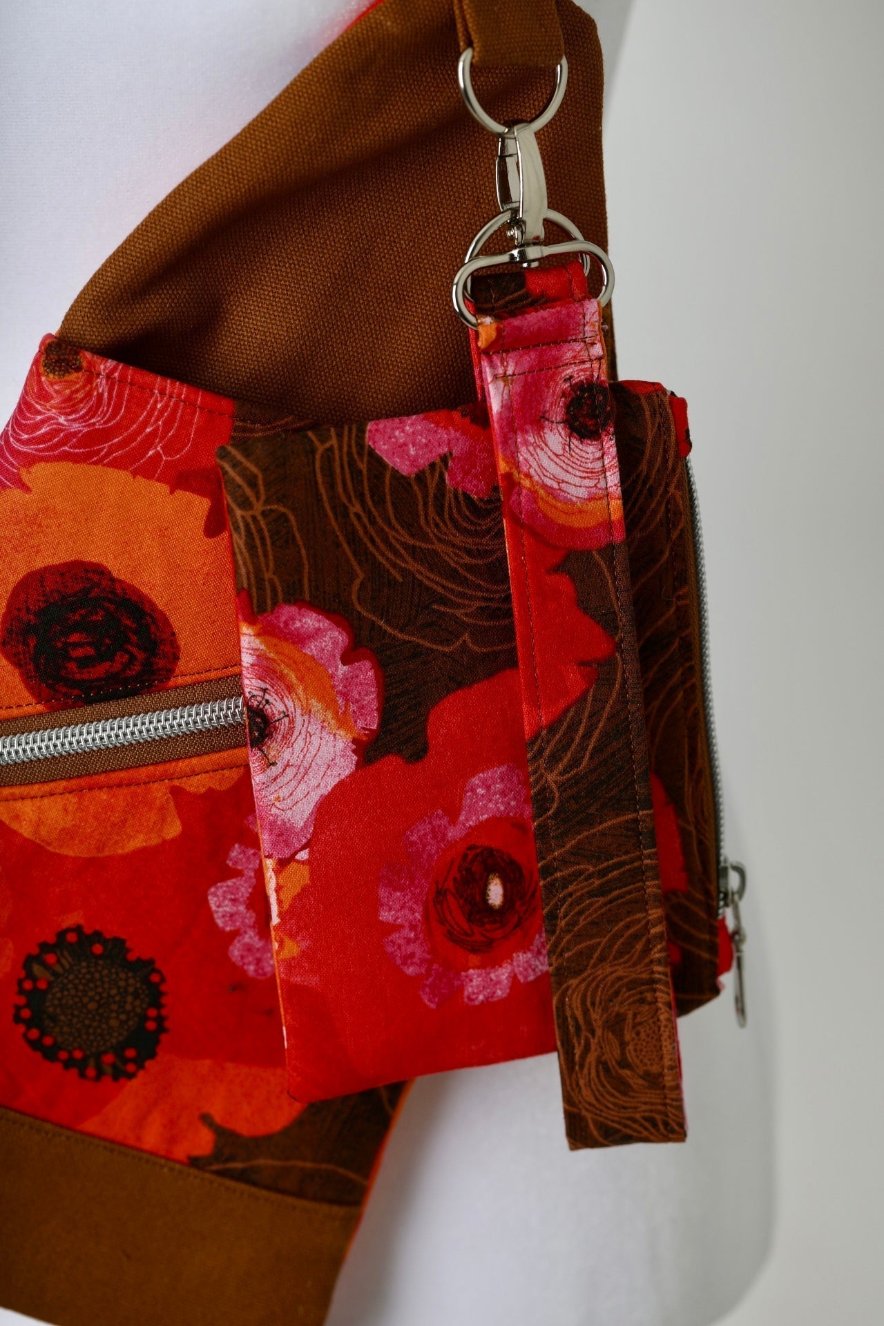 Crossbody Floral Bag with Matching Zipper Pouch and Wristlet