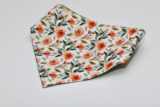 Peach Floral Dog Bandana