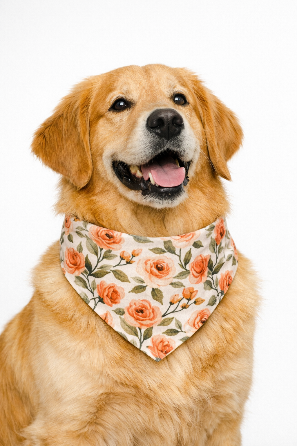 Peach Floral Dog Bandana