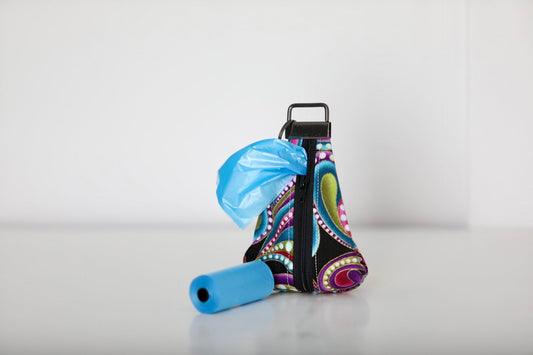 Poop Bag Holder – Keychain (Paisley Design)