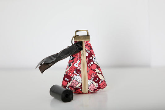 Poop Bag Holder – Keychain (Pink Cat Design)