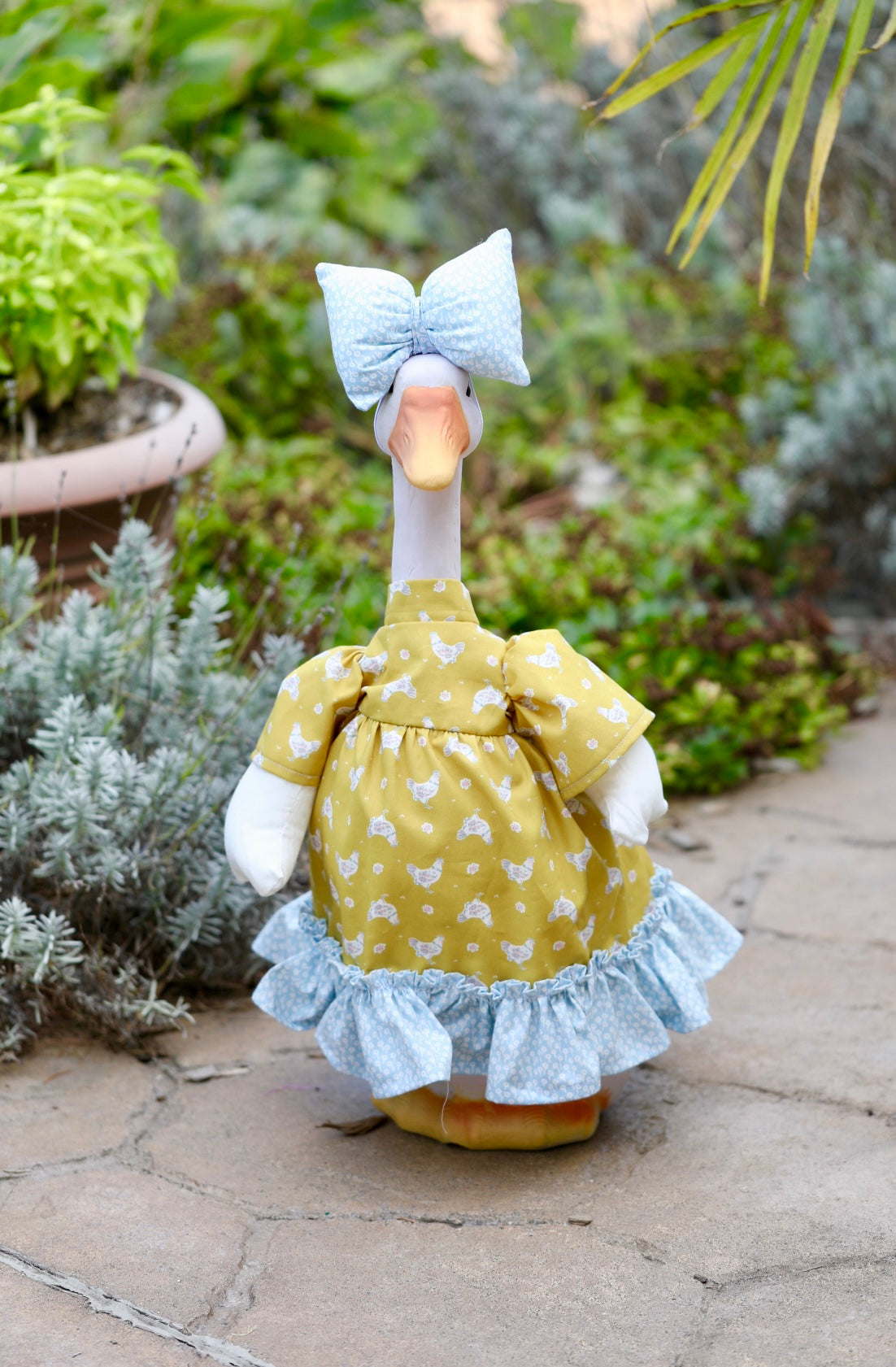 23" Fall Themed - Porch Goose Outfits with Stuffed Wings, Fall Dresses with Bow (Goose not Included)