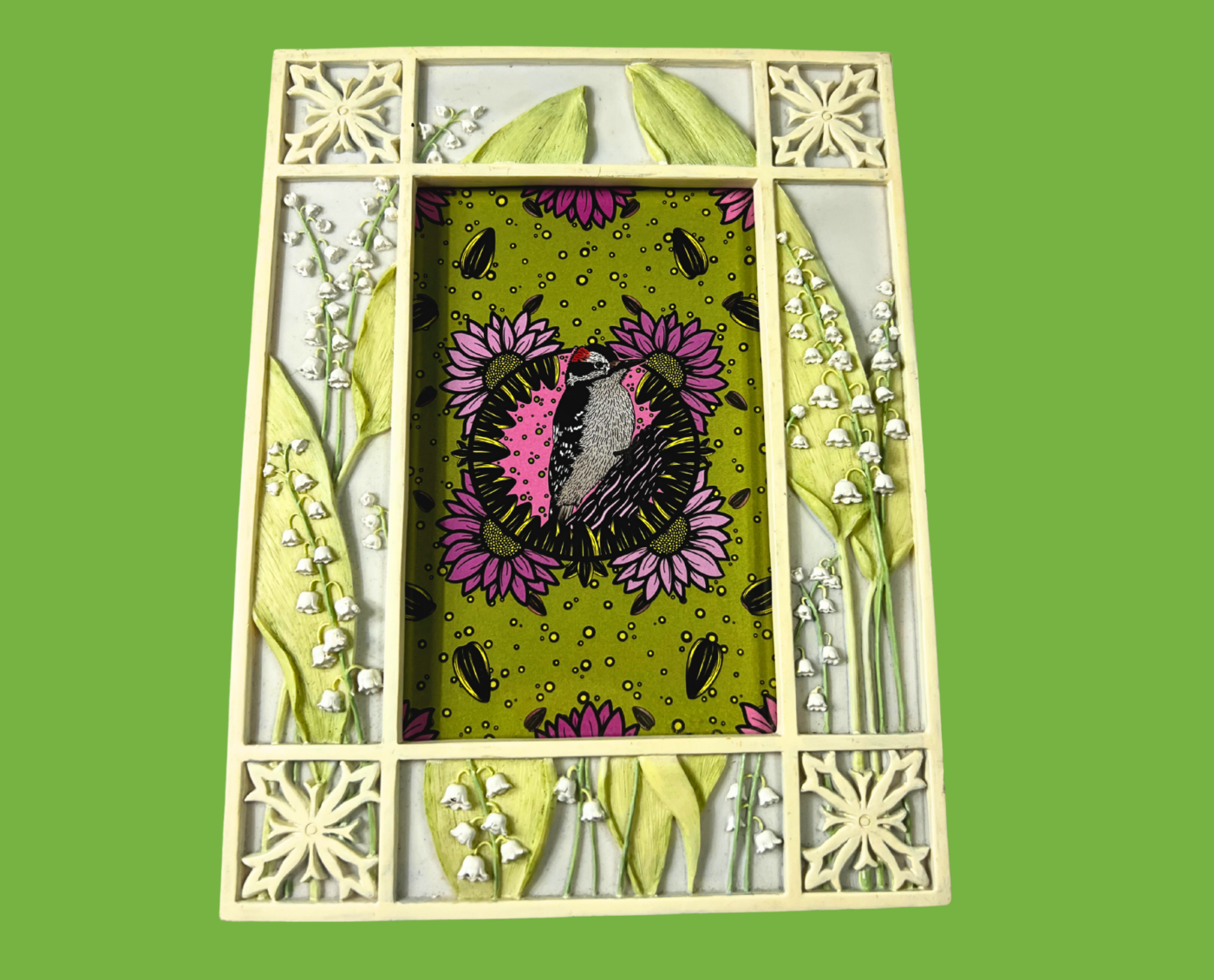 Downy Woodpecker – Framed Print (4×6)