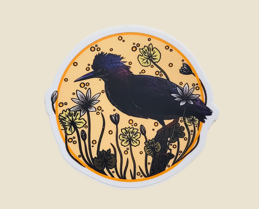 Green Heron Sticker (3×3)