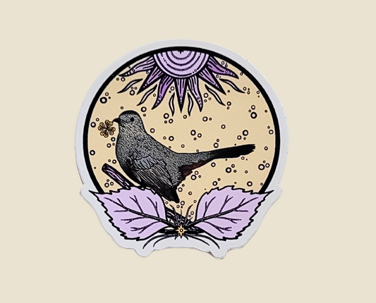 Grey Catbird Sticker (2×2)